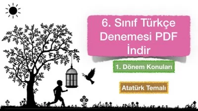 6. Sınıf Türkçe Denemesi PDF İndir (1. Dönem )