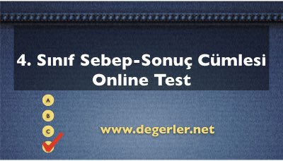 4. Sınıf Sebep-Sonuç Cümlesi Online Test