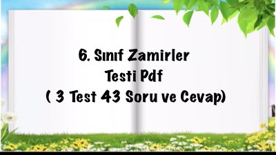 6. Sınıf Zamirler Testi Pdf İndir ( 43 Soru ve Cevap)