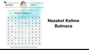 Nezaket kelime bulmaca